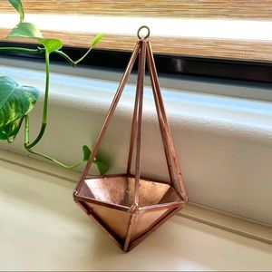 🛍 SOLD - Hanging Geometric Copper-Plated Planter